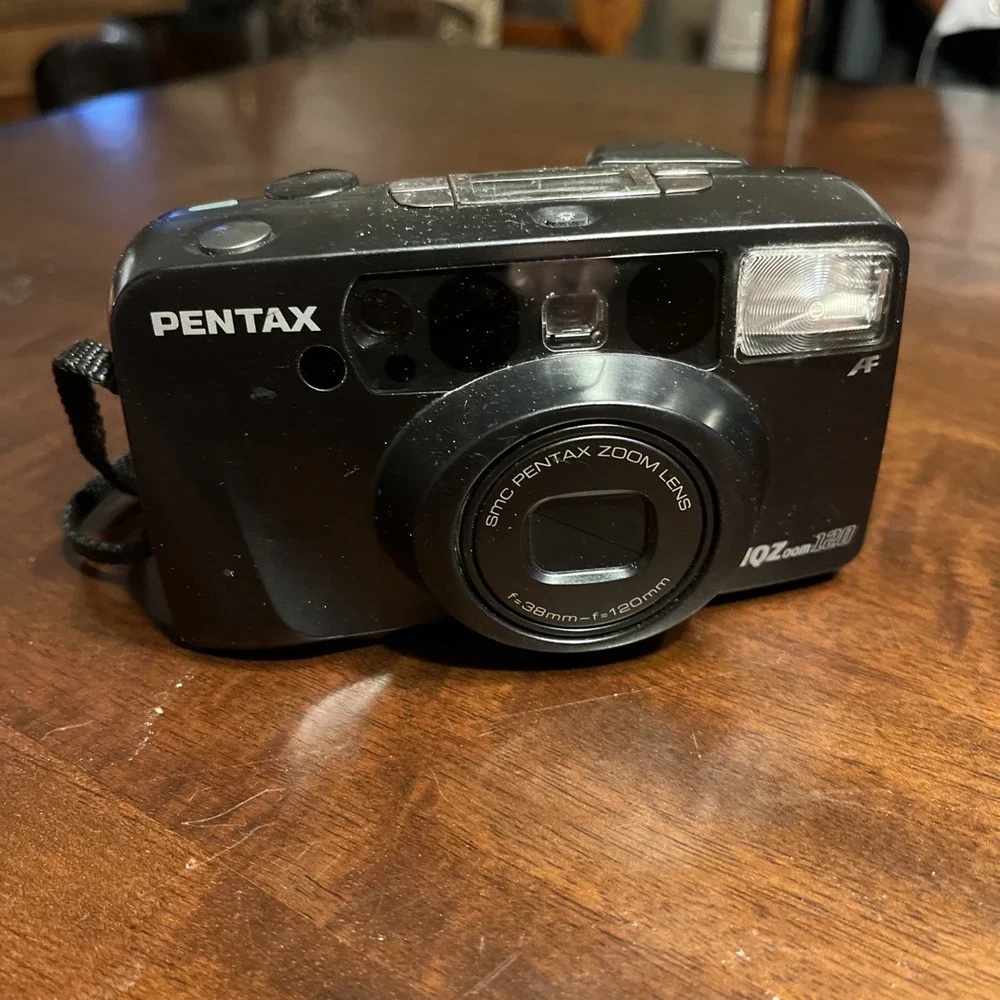 PENTAX IQZOOM 120 DATE 35MM AUTOFOCUS CAMERA WITH 38-120 ZOOM LENS, IN BOX